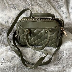 LIKE DREAMS | Olive Green | Quilted |Faux Leather | Mini | Crossbody Bag/Handbag